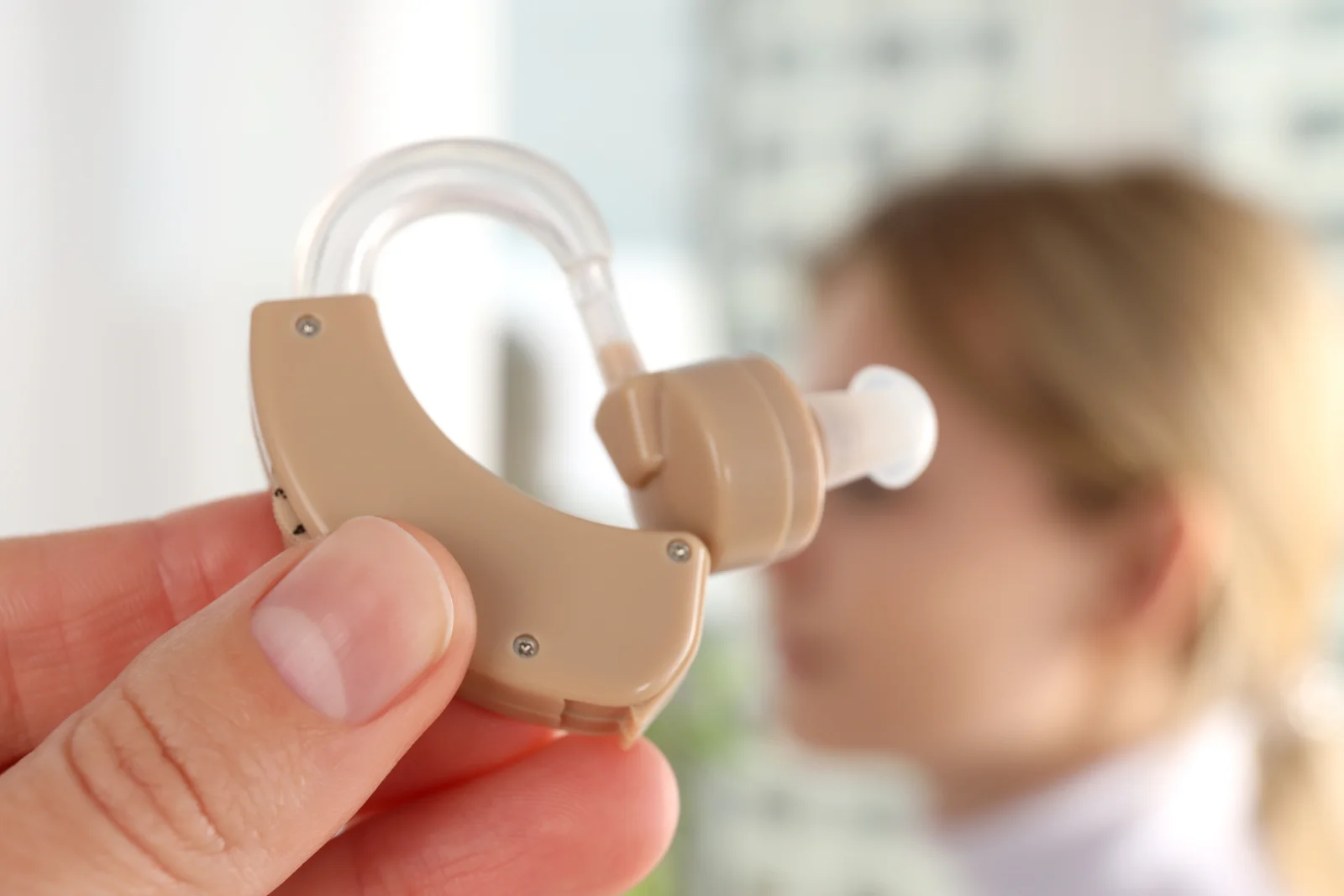concept health care with hearing aid close up 1